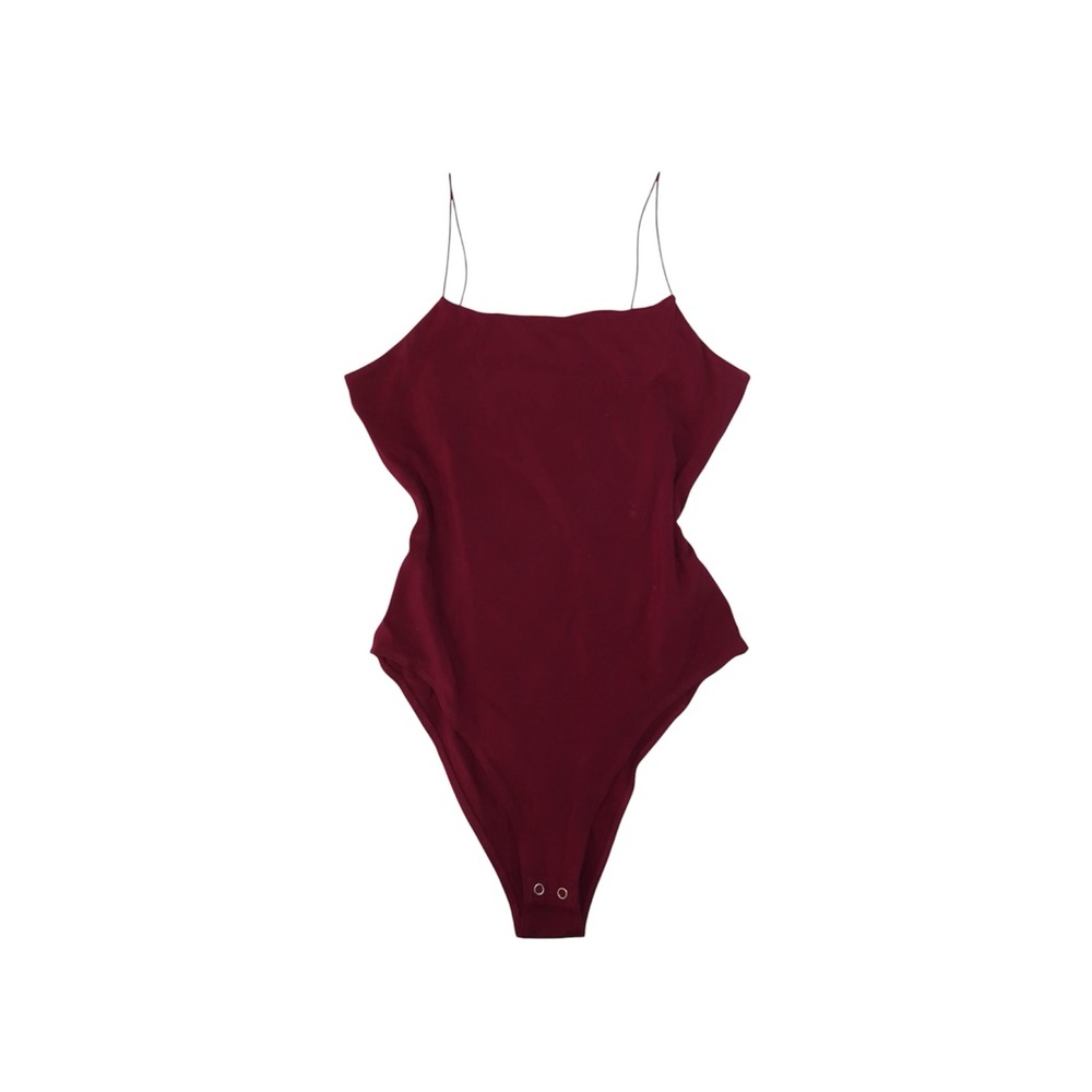Burgundy Spaghetti Strap Bodysuit